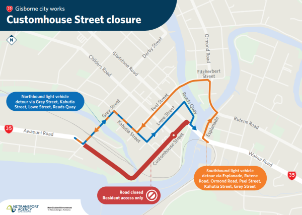 Customhouse Street closure detour map